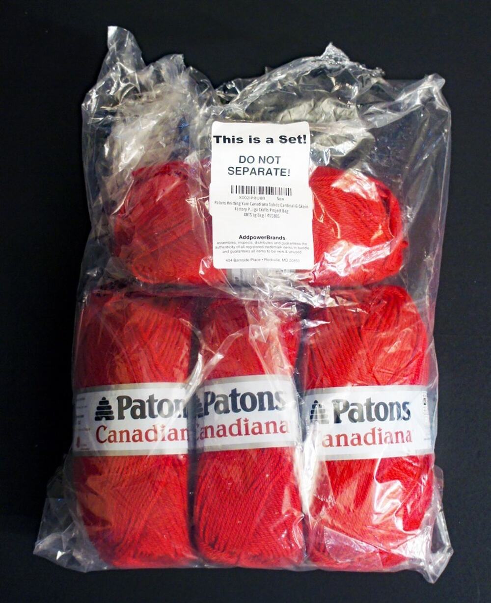 Patons Canadiana Yarn Project Bag Lot of 4 Skeins - Color Cardinal 455885